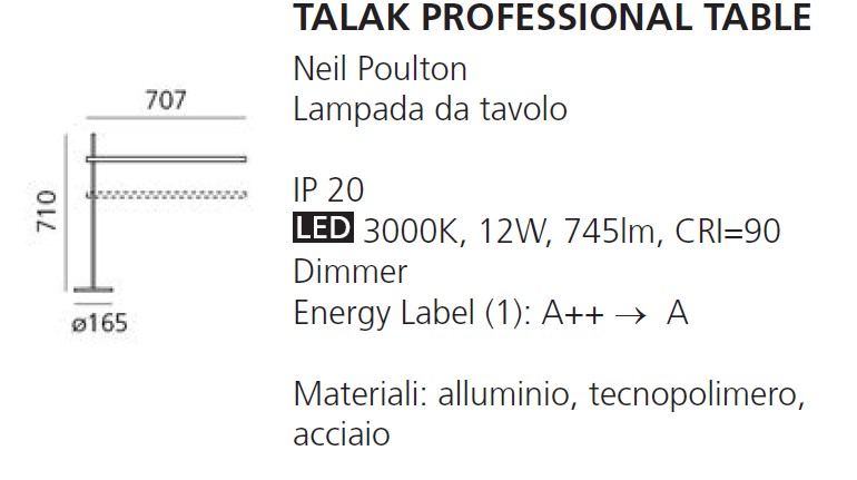 Artemide Talak Professional Table Neil Poulton listino